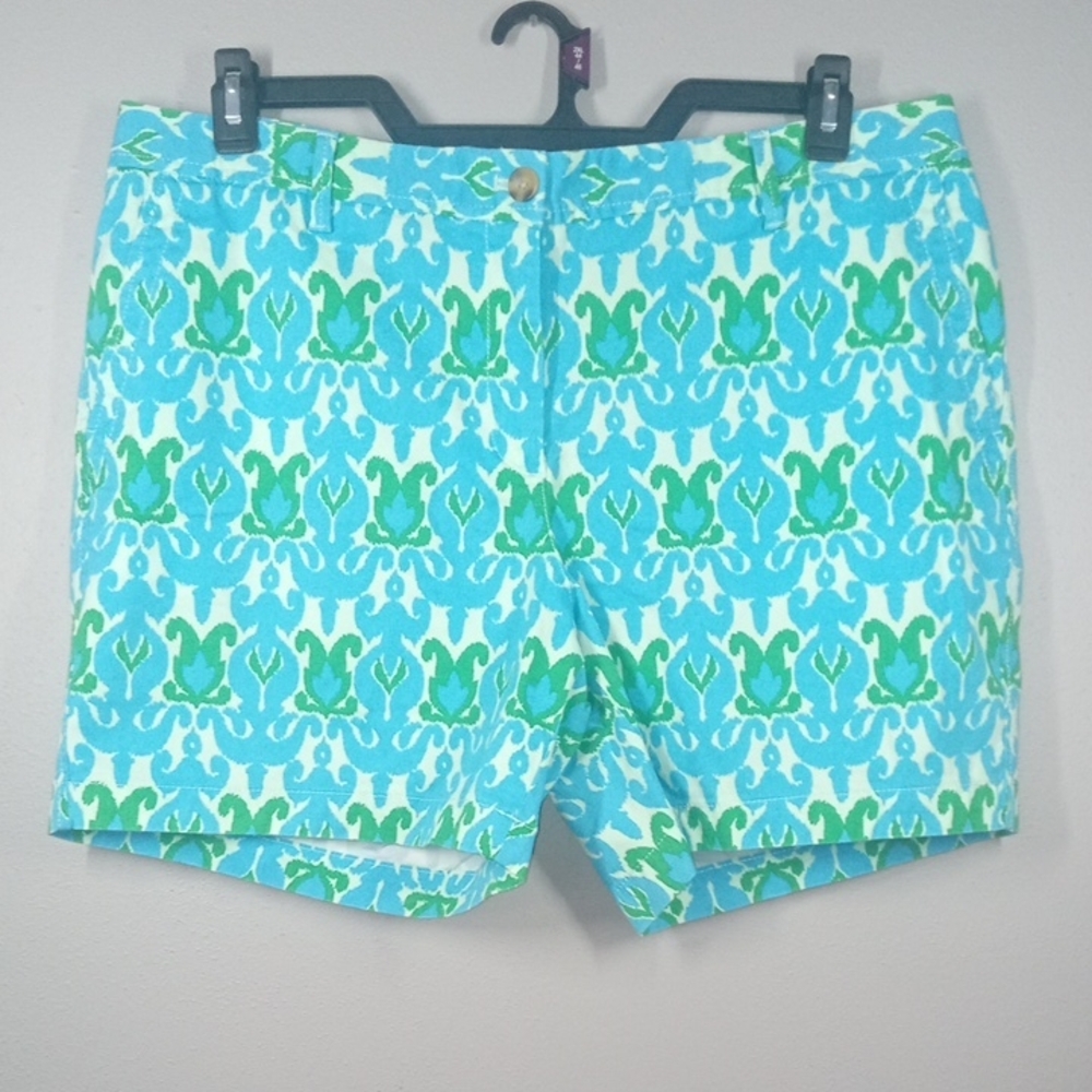 Talbots Aqua and Green Printed Bermuda Shorts